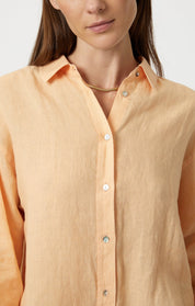 Linen Button-Up Shirt - Caramel Cream - Blue Sky Fashions & Lingerie
