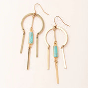 Dream Stone Earring - Turquoise/Gold EA005 - Blue Sky Fashions & Lingerie