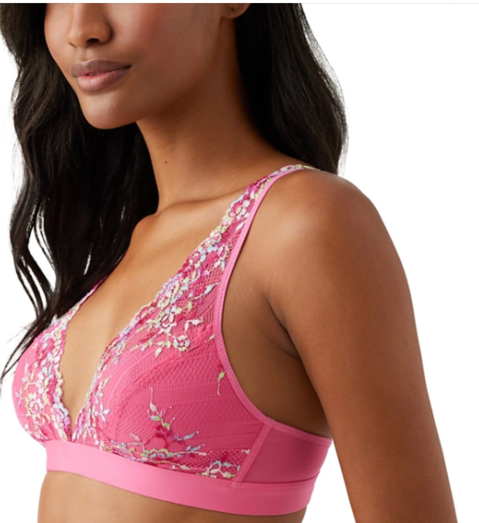 Embrace Lace wire free bralette by Wacoal 852191 in hot pink multi - Blue Sky Fashions & Lingerie
