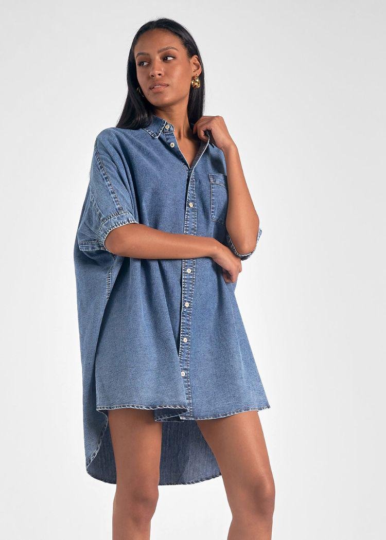 Nellie Denim shirt dress by Elan · Blue Sky Fashions & Lingerie