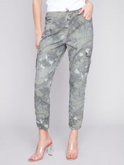 Printed Crinkle Cargo Jogger Pants - Blue Sky Fashions & Lingerie