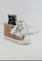 Star High Top Sneakers by CCOCCI - mocha - Blue Sky Fashions & Lingerie