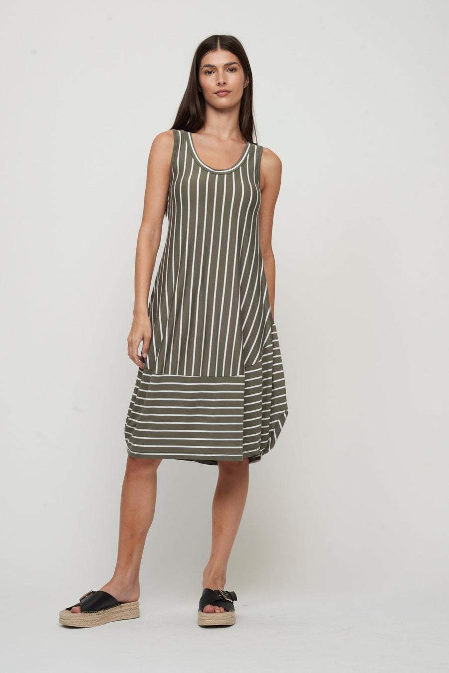 Viscose Striped Bubble Dress - Blue Sky Fashions & Lingerie