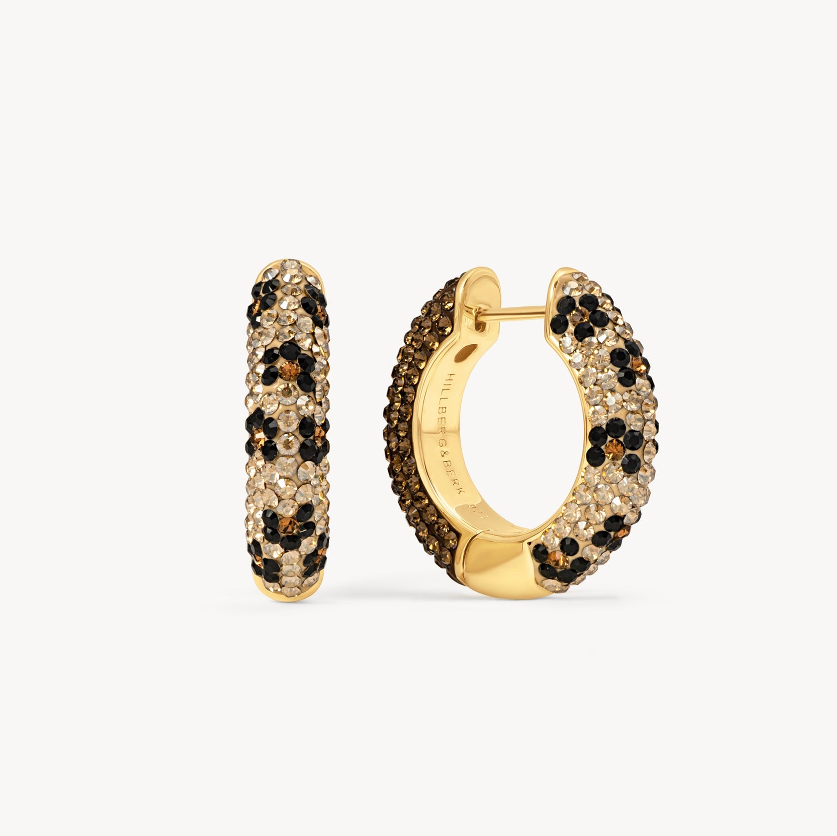 ESPRESSO & LEOPARD SPARKLE REVERSIBLE HOOP EARRINGS