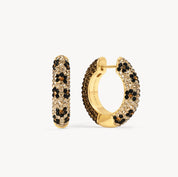 ESPRESSO & LEOPARD SPARKLE REVERSIBLE HOOP EARRINGS
