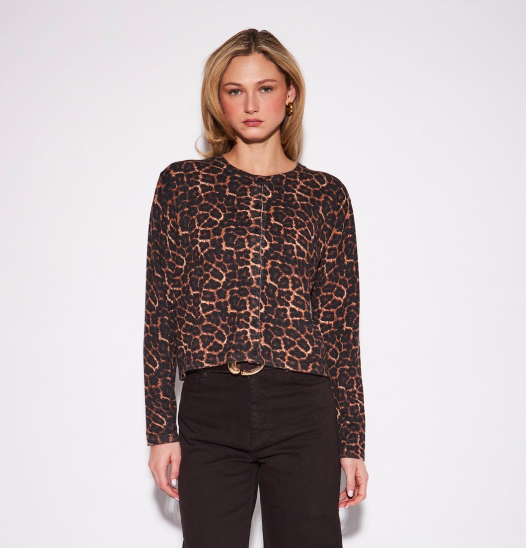 Celine Sweater by John + Jenn - Amur Leopard print