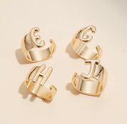 Gold Plated Adjustable Bubble Initial Ring