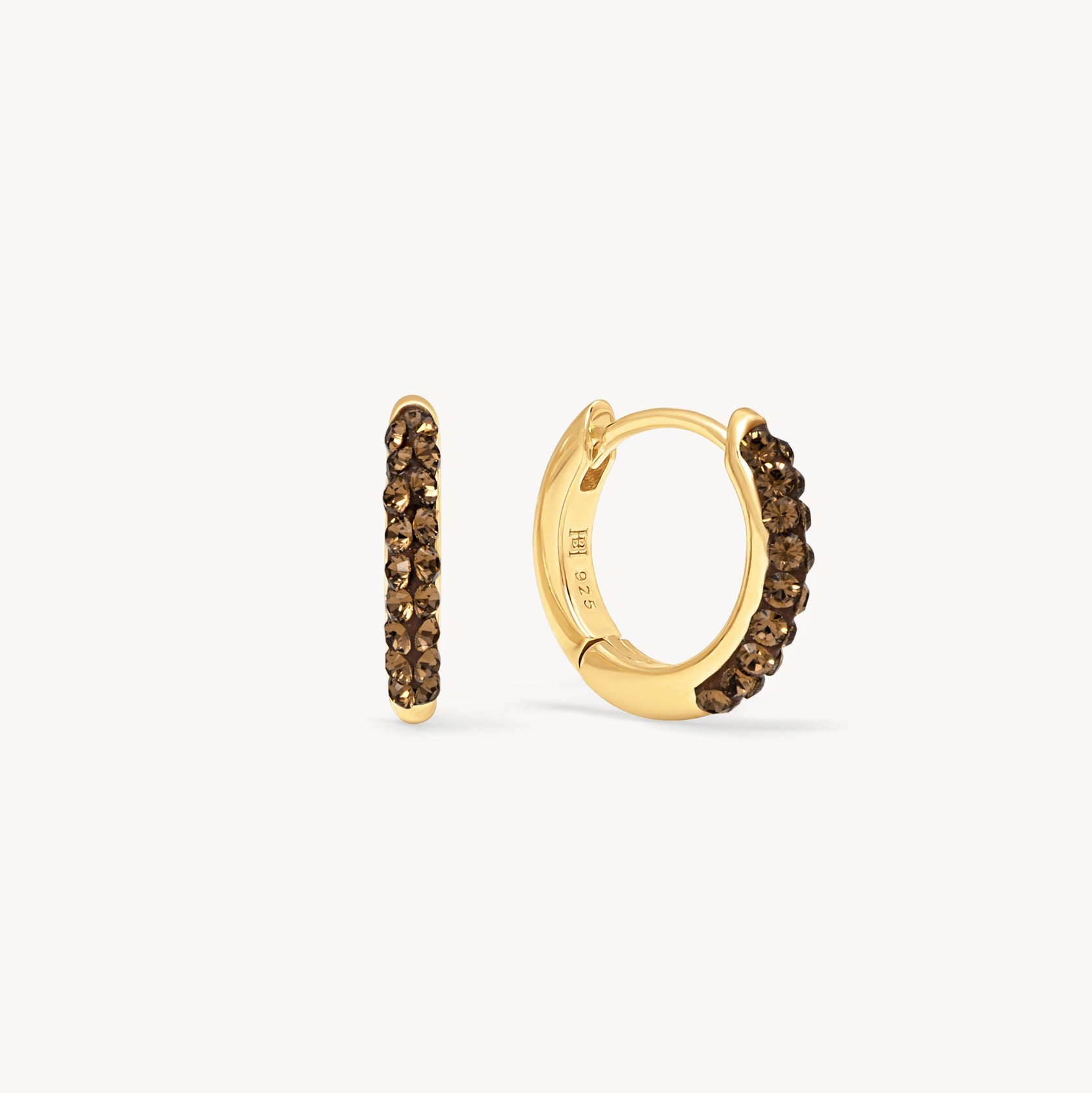 ESPRESSO ALWAYS ON HOOPS SPARKLE HOOP EARRINGS