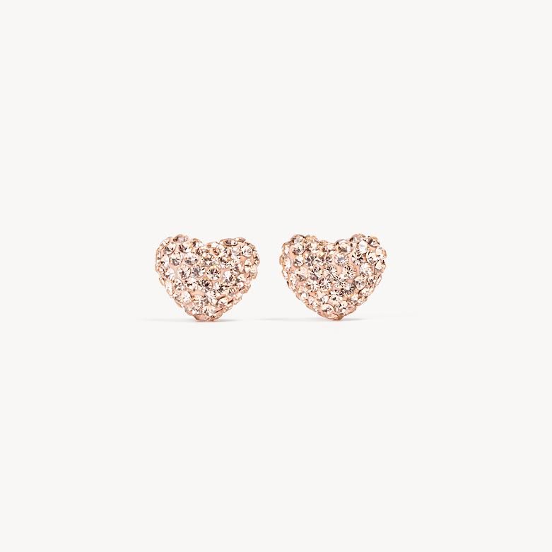 10MM Sparkle Heart Stud - Rose Gold - Blue Sky Fashions & Lingerie