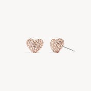 10MM Sparkle Heart Stud - Rose Gold - Blue Sky Fashions & Lingerie