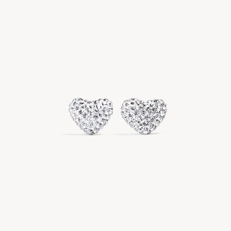 10MM Sparkle Heart Stud - Silver - Blue Sky Fashions & Lingerie