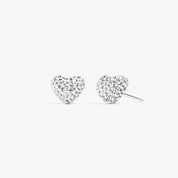 10MM Sparkle Heart Stud - Silver - Blue Sky Fashions & Lingerie