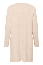 Holiday Long Knit Cardigan by Cream - oat melange