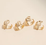 Gold Plated Adjustable Bubble Initial Ring