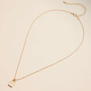 18k Gold Plated Mini Initial Lock Pendant/Necklace - Blue Sky Fashions & Lingerie