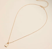 18k Gold Plated Mini Initial Lock Pendant/Necklace - Blue Sky Fashions & Lingerie