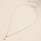 18k Gold Plated Mini Initial Lock Pendant/Necklace - Blue Sky Fashions & Lingerie