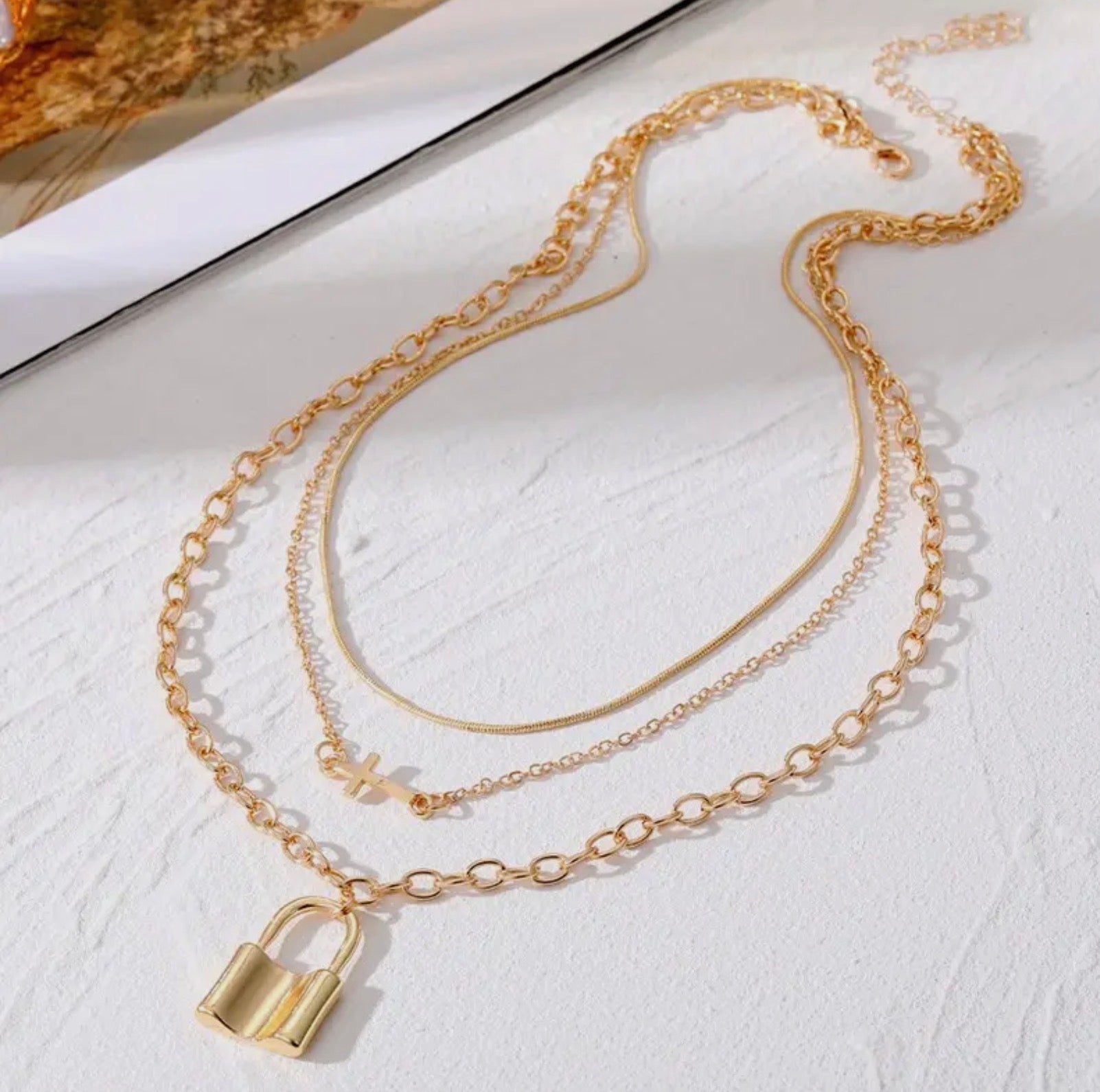 18K Gold Plated Stainless Steel Tarnish Free Layered Necklace - Blue Sky Fashions & Lingerie