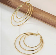 18K Gold Plated Steel Hoop Earrings - Blue Sky Fashions & Lingerie