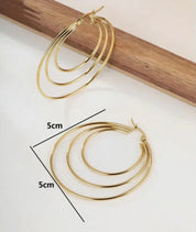 18K Gold Plated Steel Hoop Earrings - Blue Sky Fashions & Lingerie