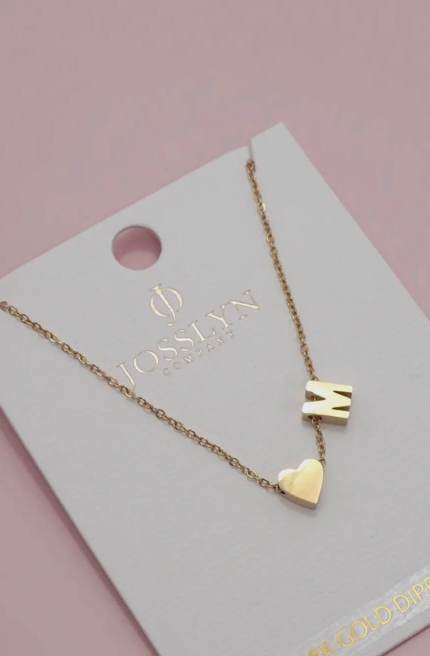 18K gold platedStainless Steel Tarnish Free Initial Necklace - Blue Sky Fashions & Lingerie