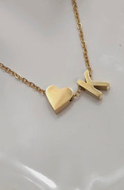 18K gold platedStainless Steel Tarnish Free Initial Necklace - Blue Sky Fashions & Lingerie