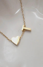 18K gold platedStainless Steel Tarnish Free Initial Necklace - Blue Sky Fashions & Lingerie