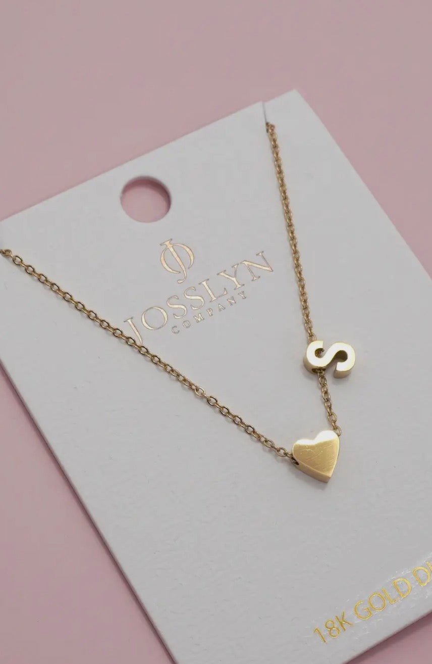 18K gold platedStainless Steel Tarnish Free Initial Necklace - Blue Sky Fashions & Lingerie