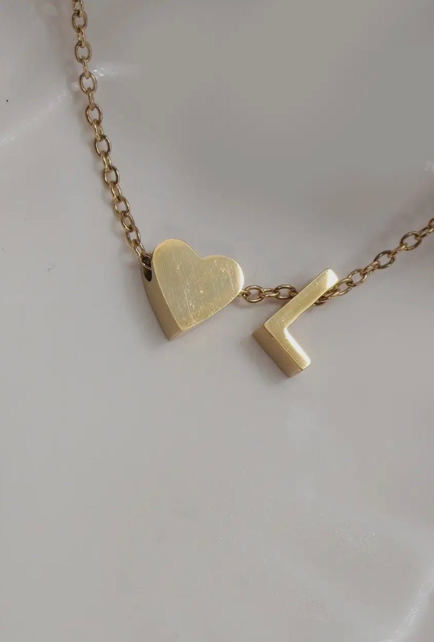18K gold platedStainless Steel Tarnish Free Initial Necklace - Blue Sky Fashions & Lingerie