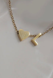 18K gold platedStainless Steel Tarnish Free Initial Necklace - Blue Sky Fashions & Lingerie