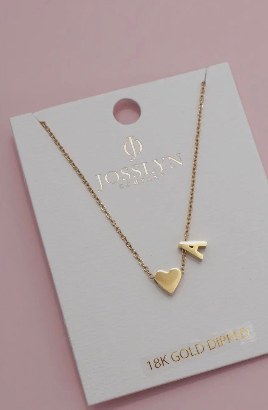 18K gold platedStainless Steel Tarnish Free Initial Necklace - Blue Sky Fashions & Lingerie