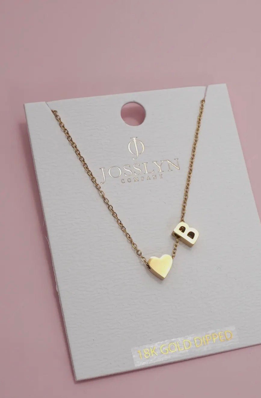 18K gold platedStainless Steel Tarnish Free Initial Necklace - Blue Sky Fashions & Lingerie