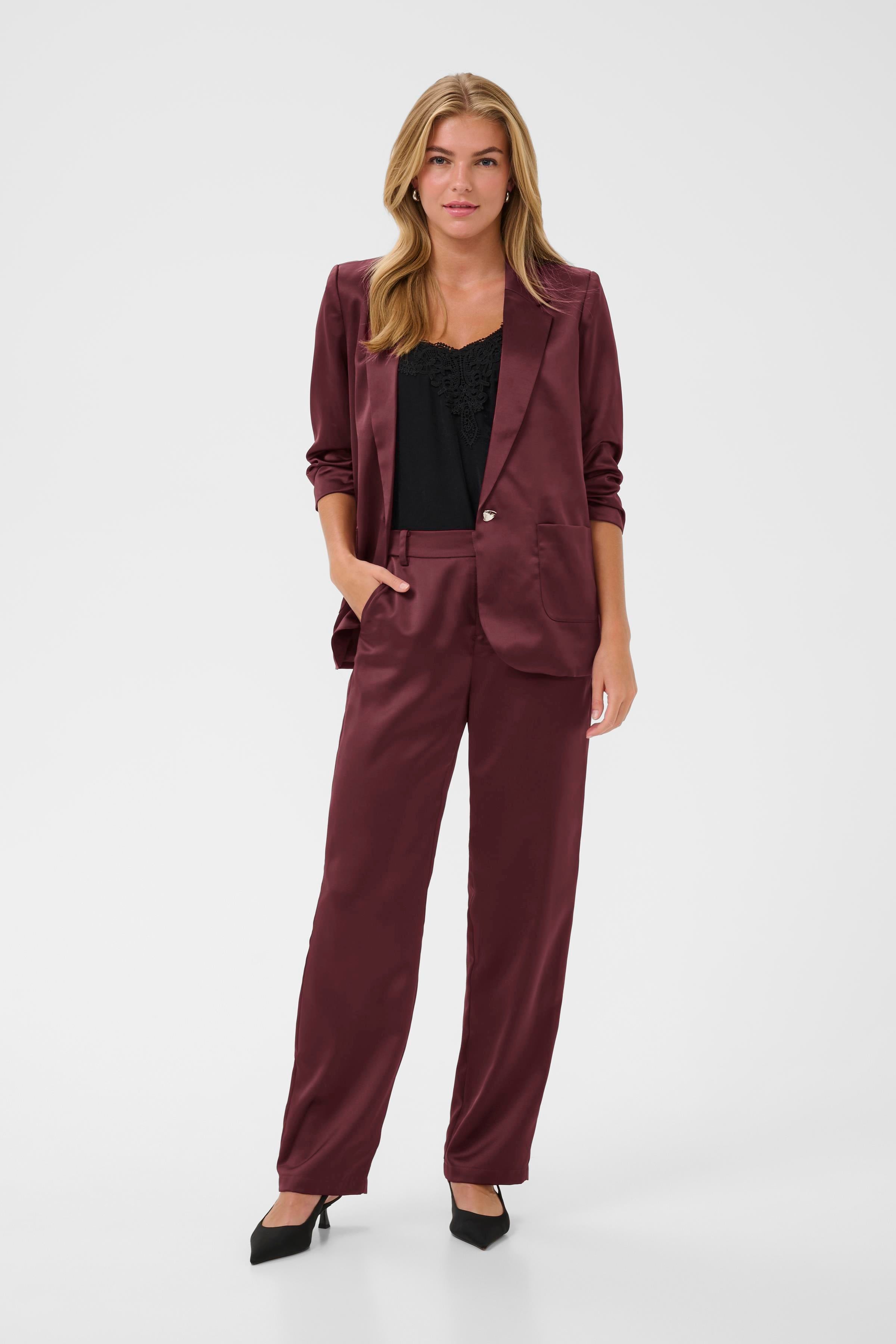 Cocamia Sateen Blazer by Cream - Zinfandel