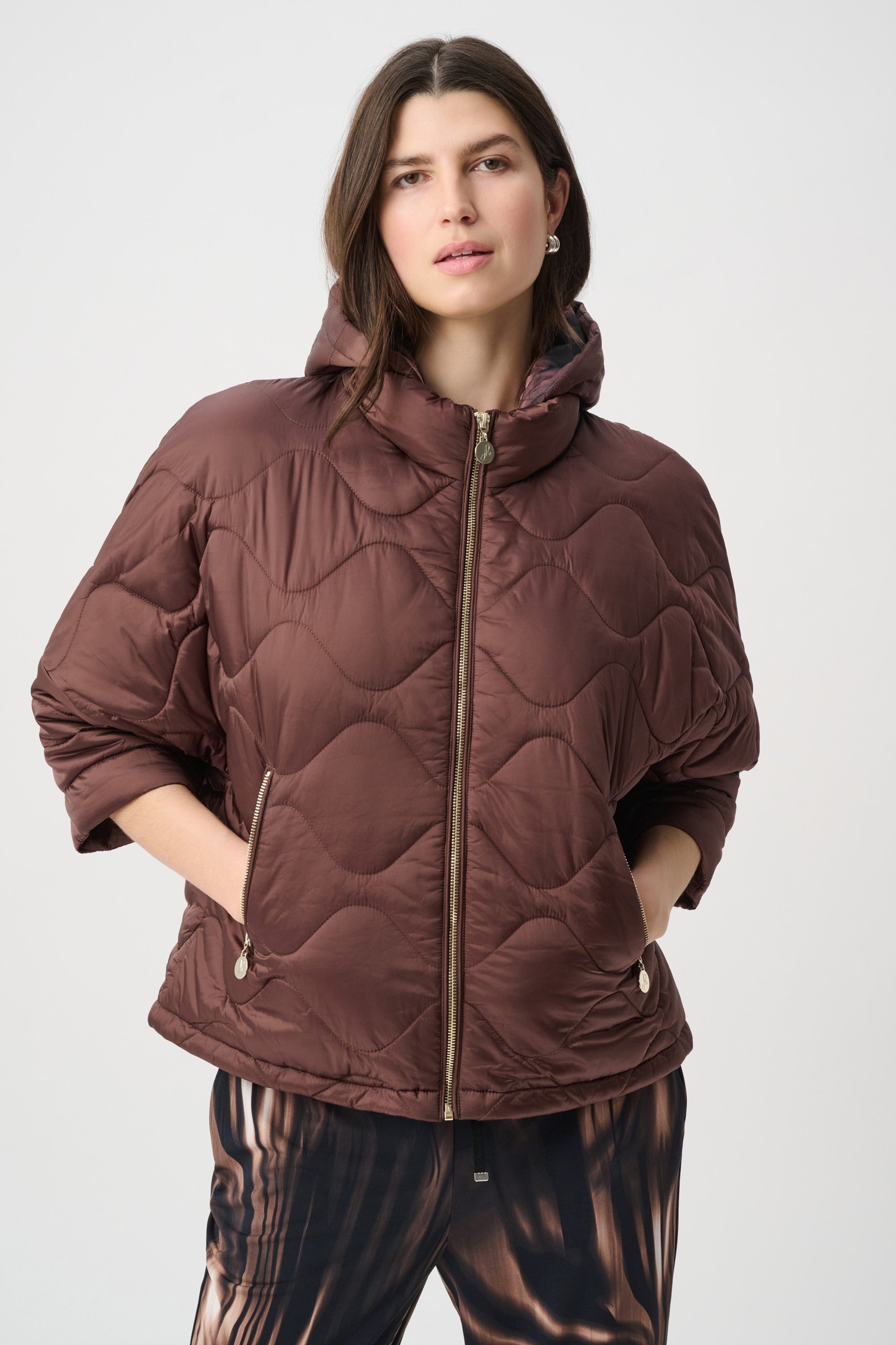 Hooded Quilted Cocoon Jacket
264604 by Joseph Ribkoff