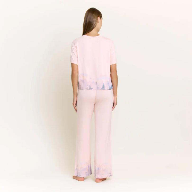 All American Tee Pant PJ Set in Champagne Mountains