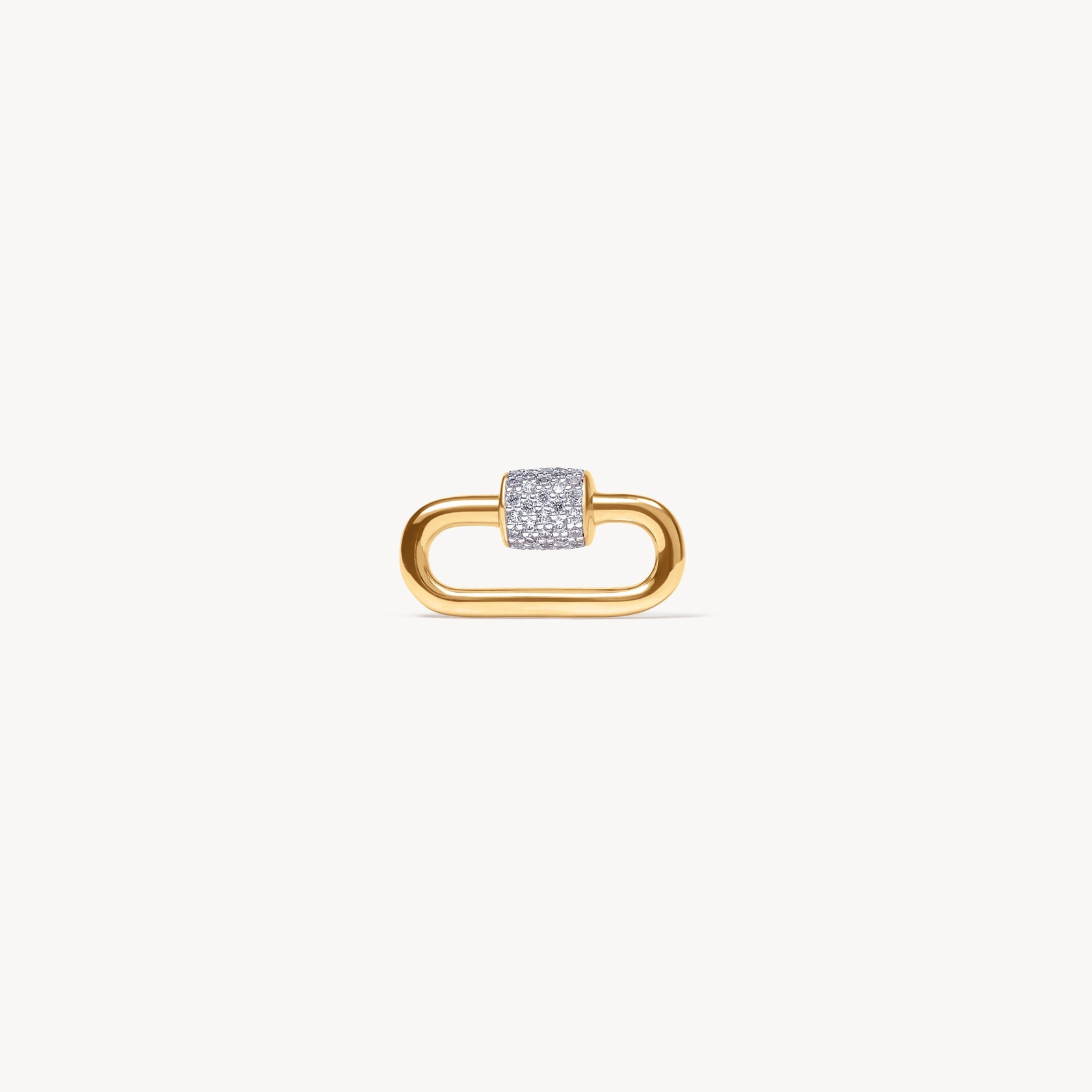 CARABINER TWIST LINK CHARM HOLDER 14K GOLD PLATE