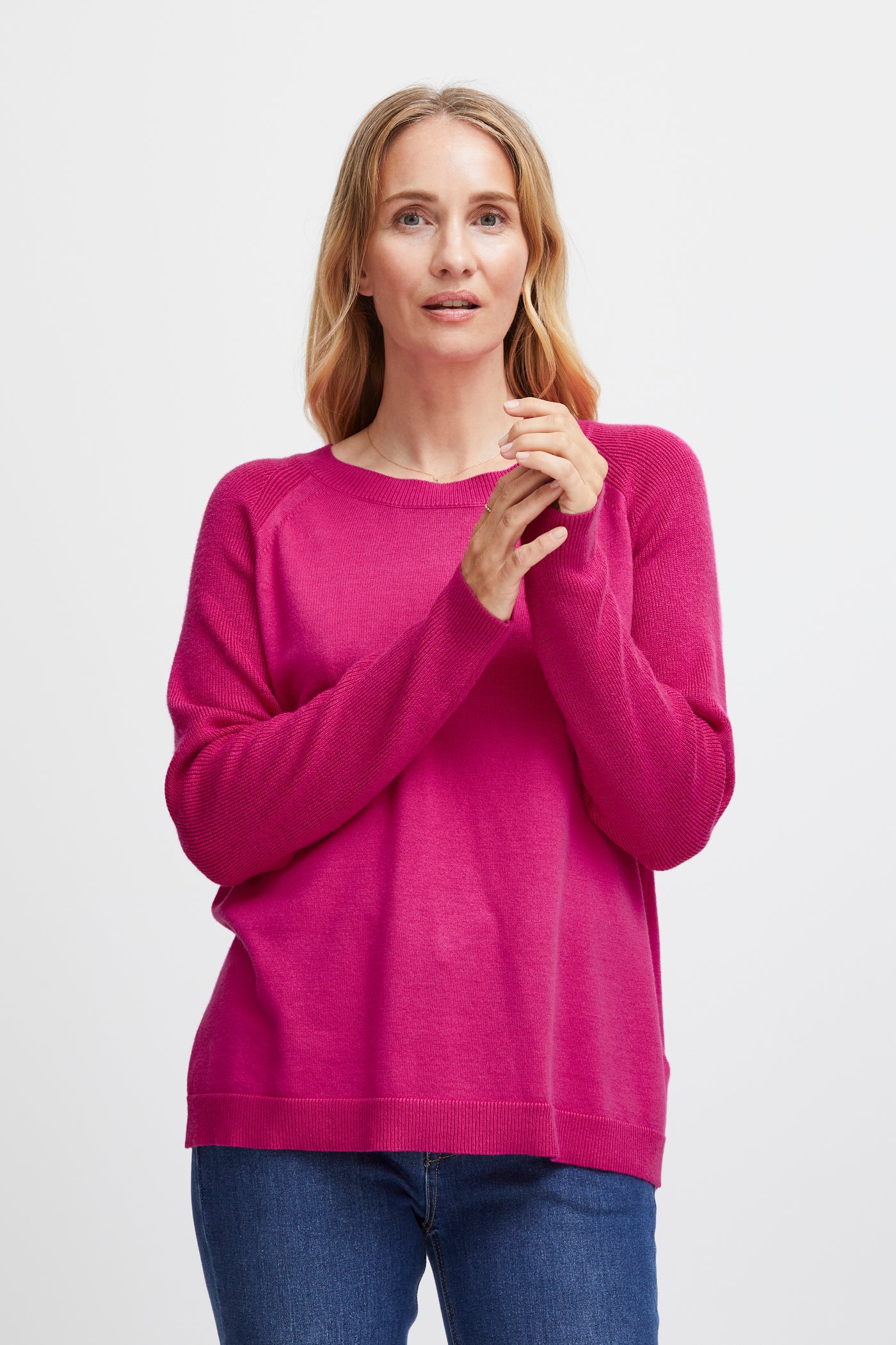 Alma Knit Pullover by Fransa - very berry