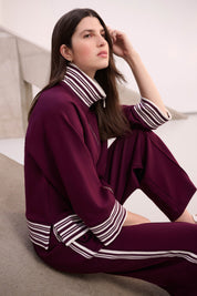 Funnel Neck Jacket 261617W26 by Joseph Ribkoff - elderberry