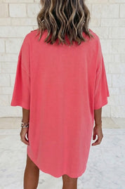 Drop Shoulder Loose Casual T Shirt Mini Dress