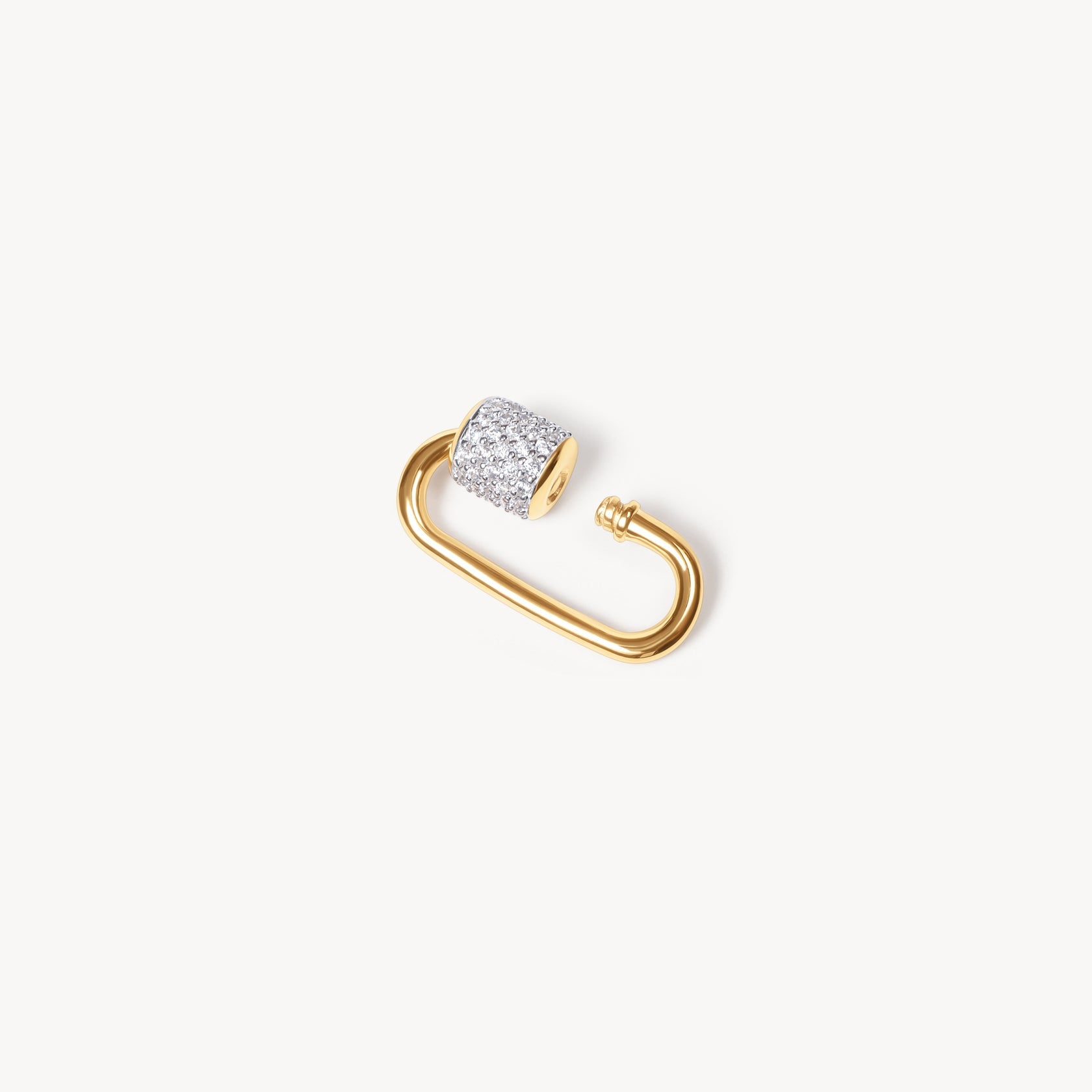 CARABINER TWIST LINK CHARM HOLDER 14K GOLD PLATE