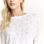 Star Seeker Long PJ Set in Ivory Martinis