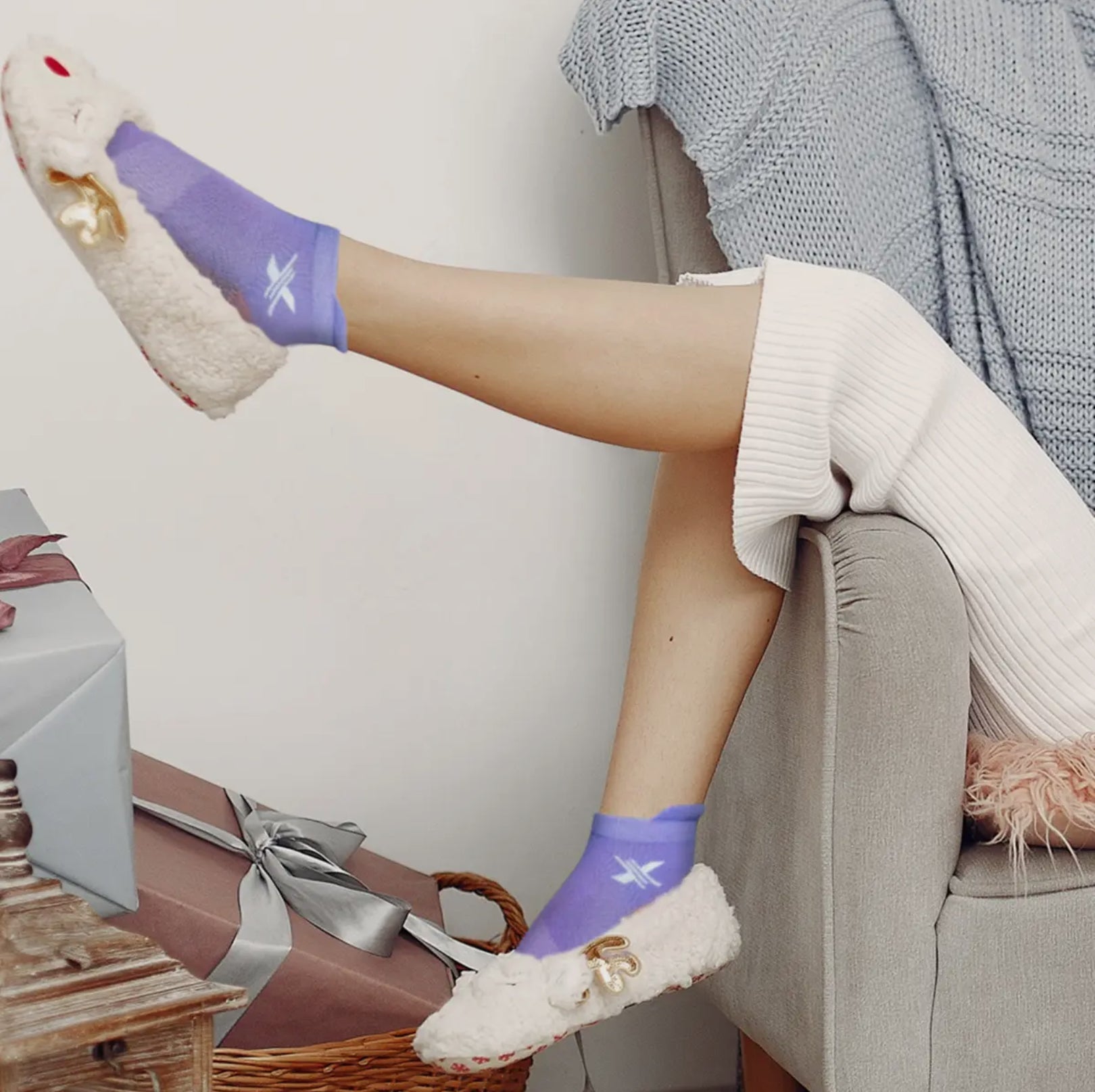 3 pack Copper Infused Anti - fatigue Ankle Socks - Pastels - Blue Sky Fashions & Lingerie