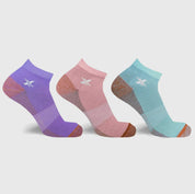 3 pack Copper Infused Anti - fatigue Ankle Socks - Pastels - Blue Sky Fashions & Lingerie