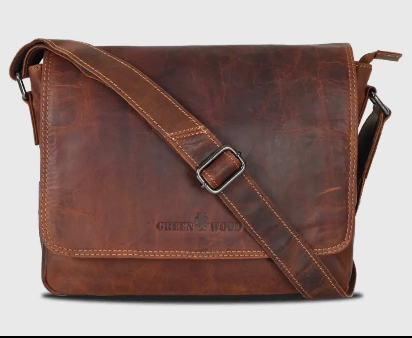 Steven leather Mini Messenger bag 11"- Camel