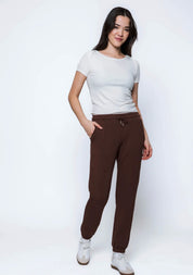 Laina-Luxe Fleece Jogger by Orb - Chocolate