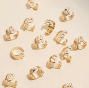 Gold Plated Adjustable Bubble Initial Ring