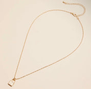 18k Gold Plated Mini Initial Lock Pendant/Necklace