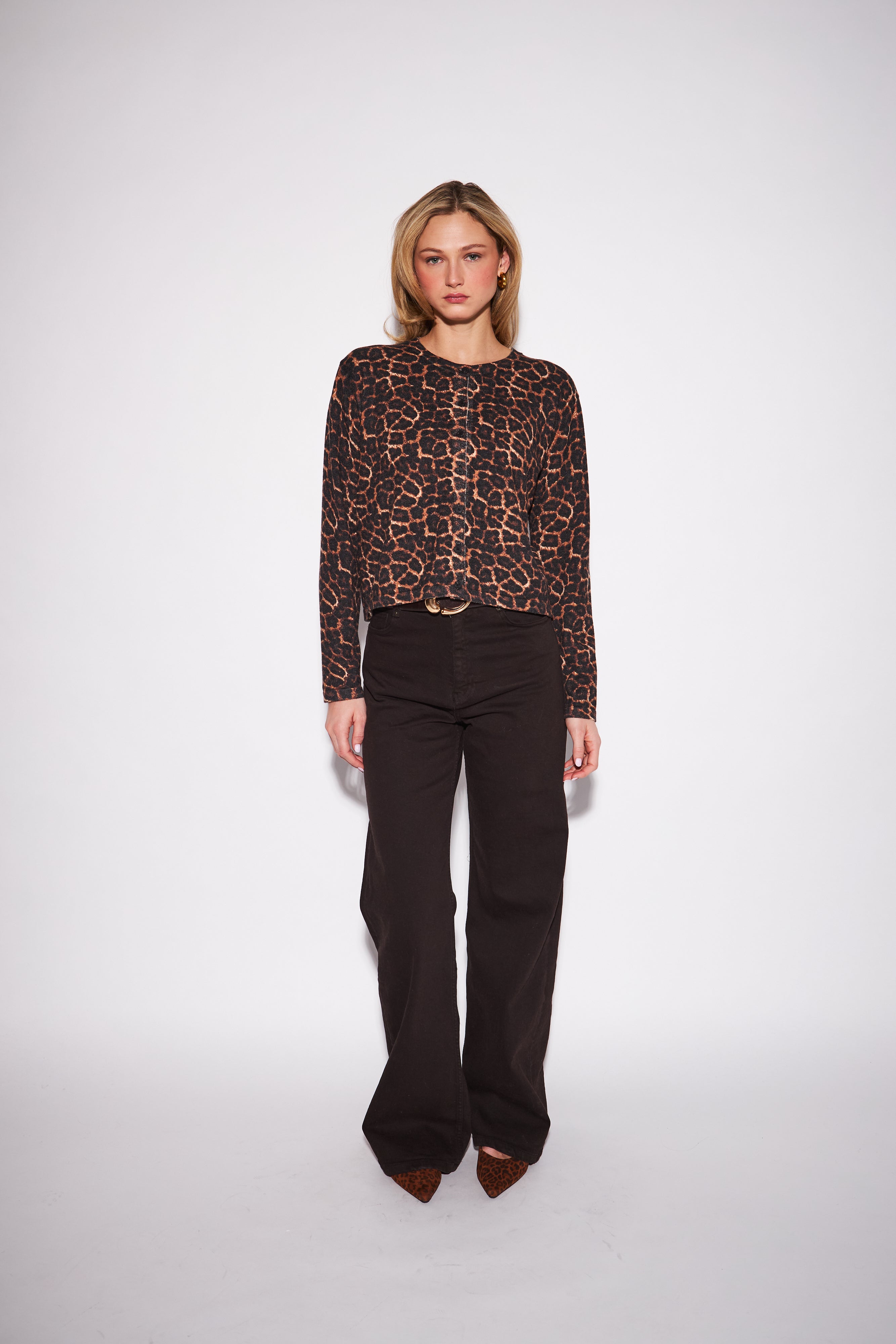 Celine Sweater by John + Jenn - Amur Leopard print