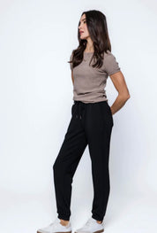 Laina-Luxe Fleece Jogger by Orb - Black