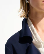 Joseph Ribkoff Scuba Jersey Coat with Sash 261602 Indigo